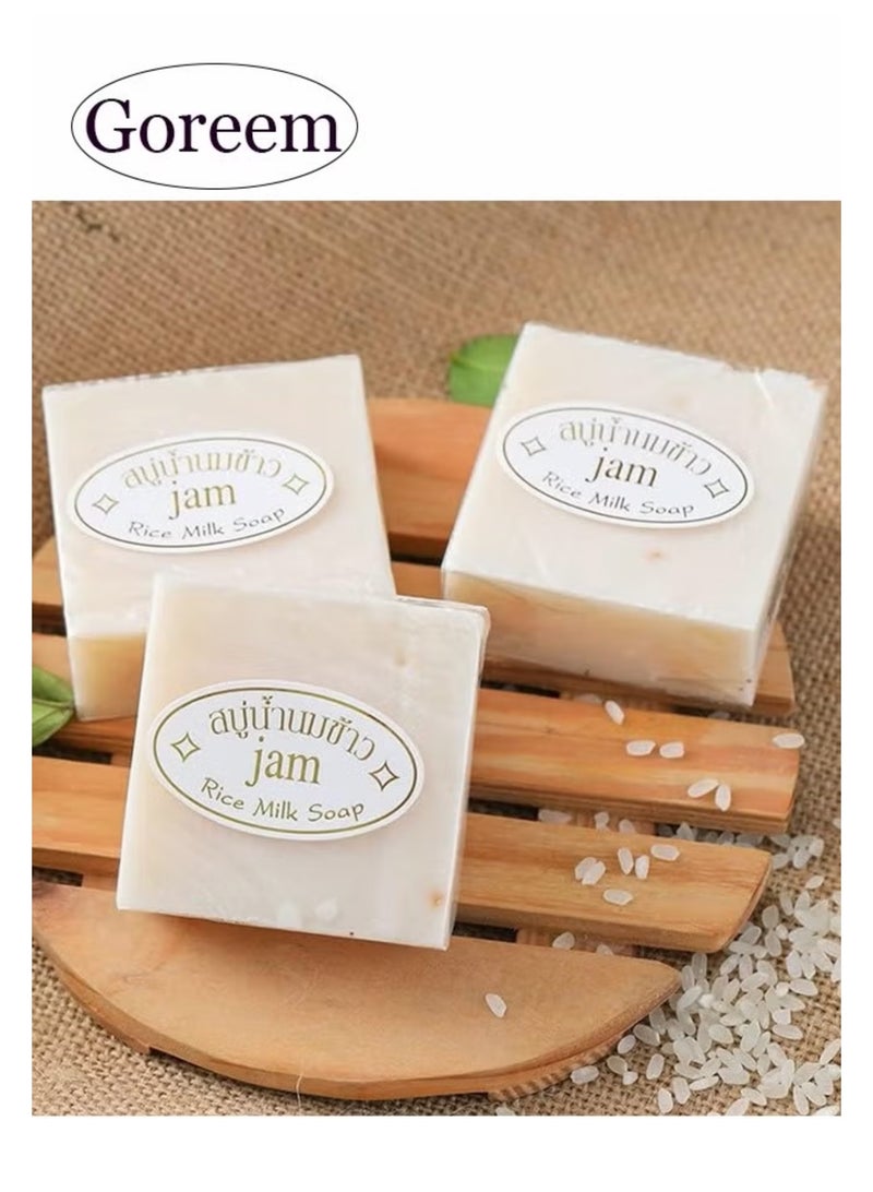 Goreem Thai Rice Soap 65g Original Thai Handmade Soap Rice Milk Soap Whitening Soap Goat Milk Soap Handmade Soap - Image 1